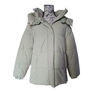 Yellow-Green Puffer Winter Jacket by Zara